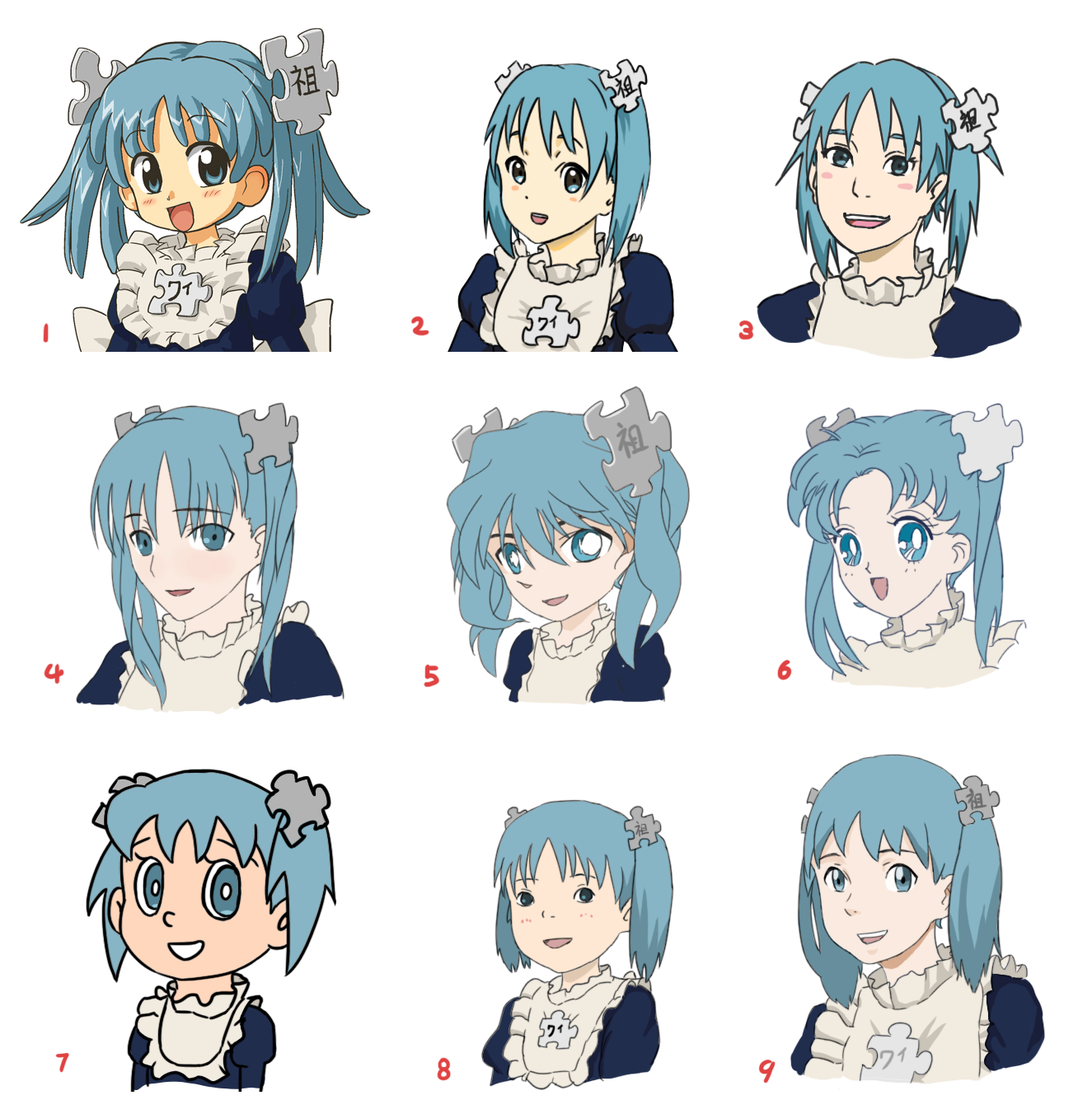 Wikipe Tan In Different Anime Styles