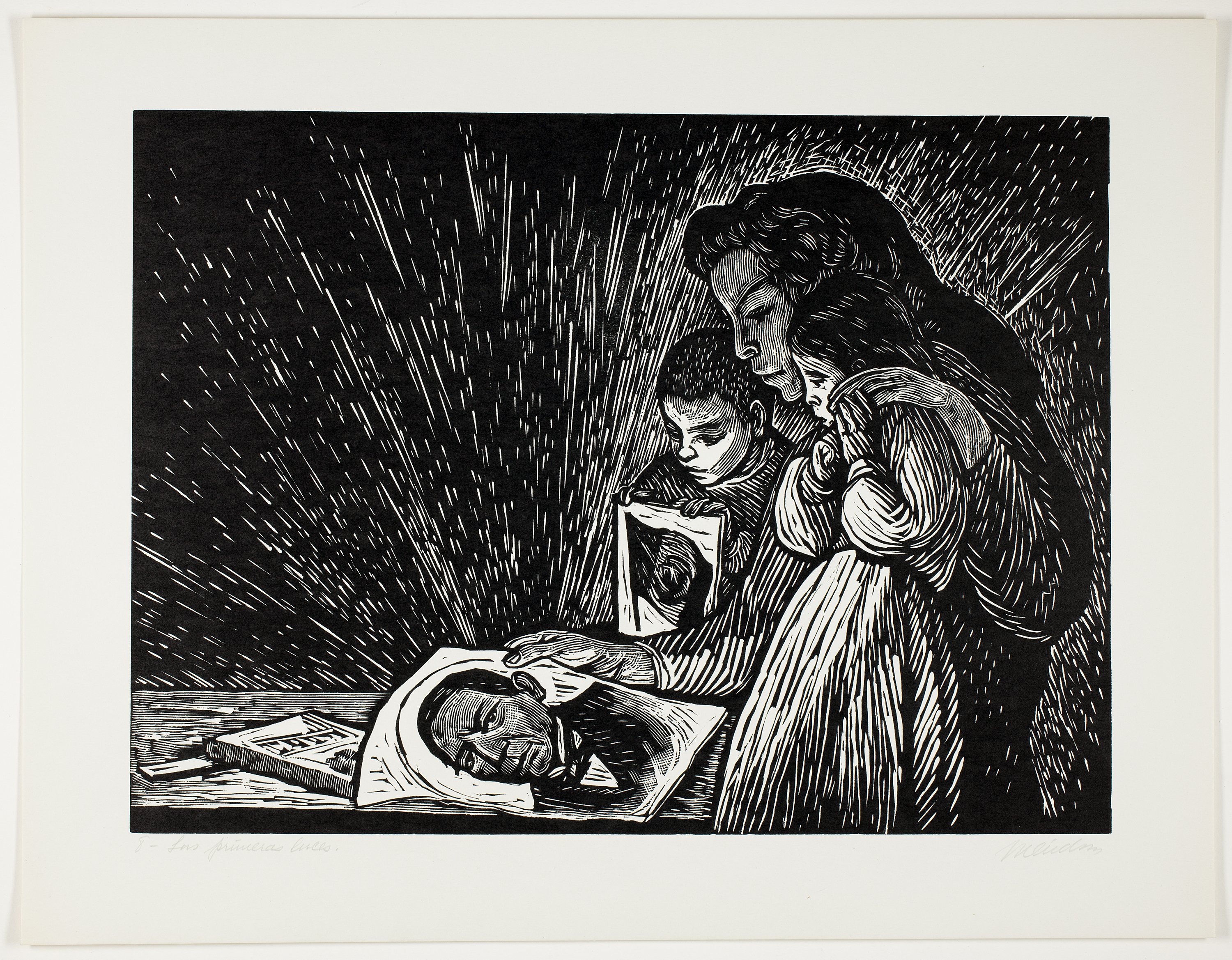 1950.1371.8 Leopoldo Méndez First Lights, from Río Escondido