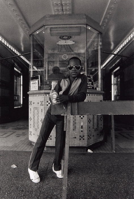 Boy In Front Of The Loews 125 Street Movie Theater