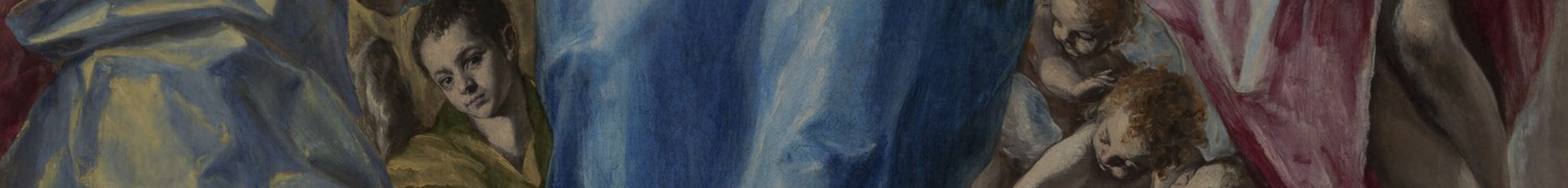 Detail image of blue fabric draped over body with other figures surrounding, 1906.99