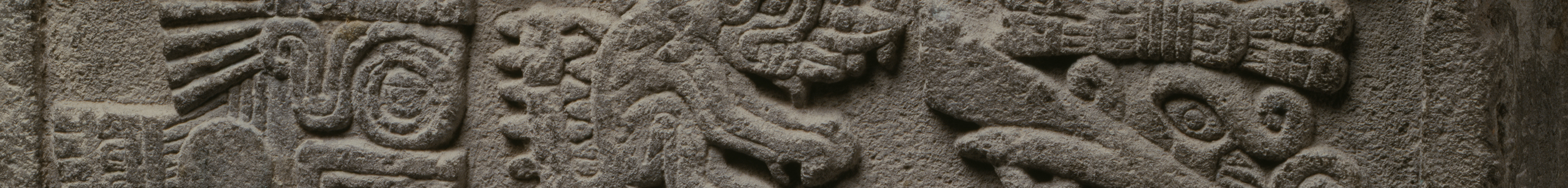 Detail image of aztec symbols carved into stone, 1990.21