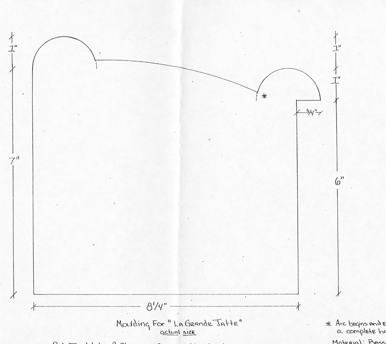Sketch of a cross-section of a frame with three rounded portions.