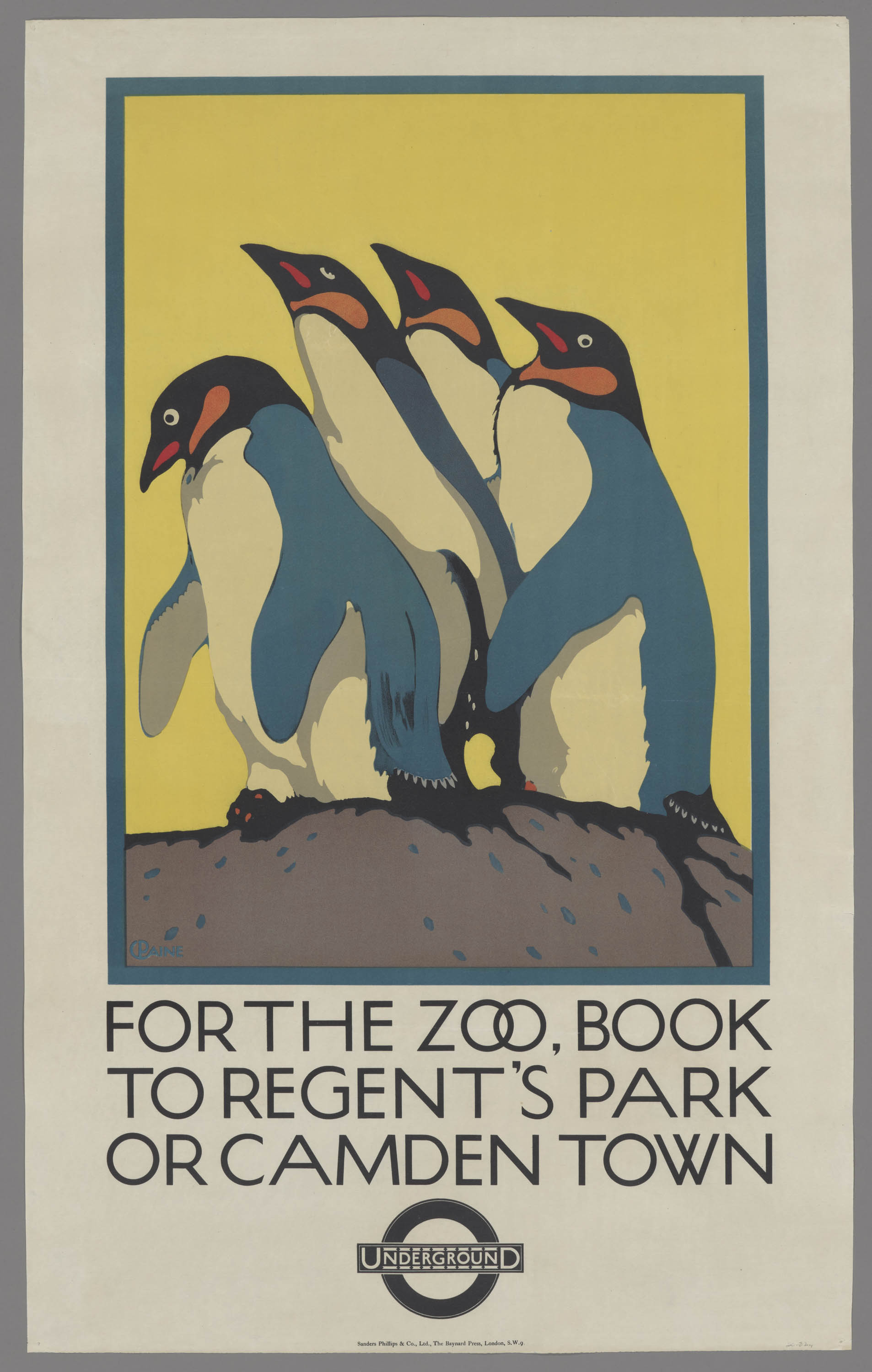 Cartel de la colección digital "Summertime Pleasures by Underground". Charles Paine: "For the Zoo" (1921). Impreso por Baynard Press. Imagen: Instituto de Arte de Chicago.
