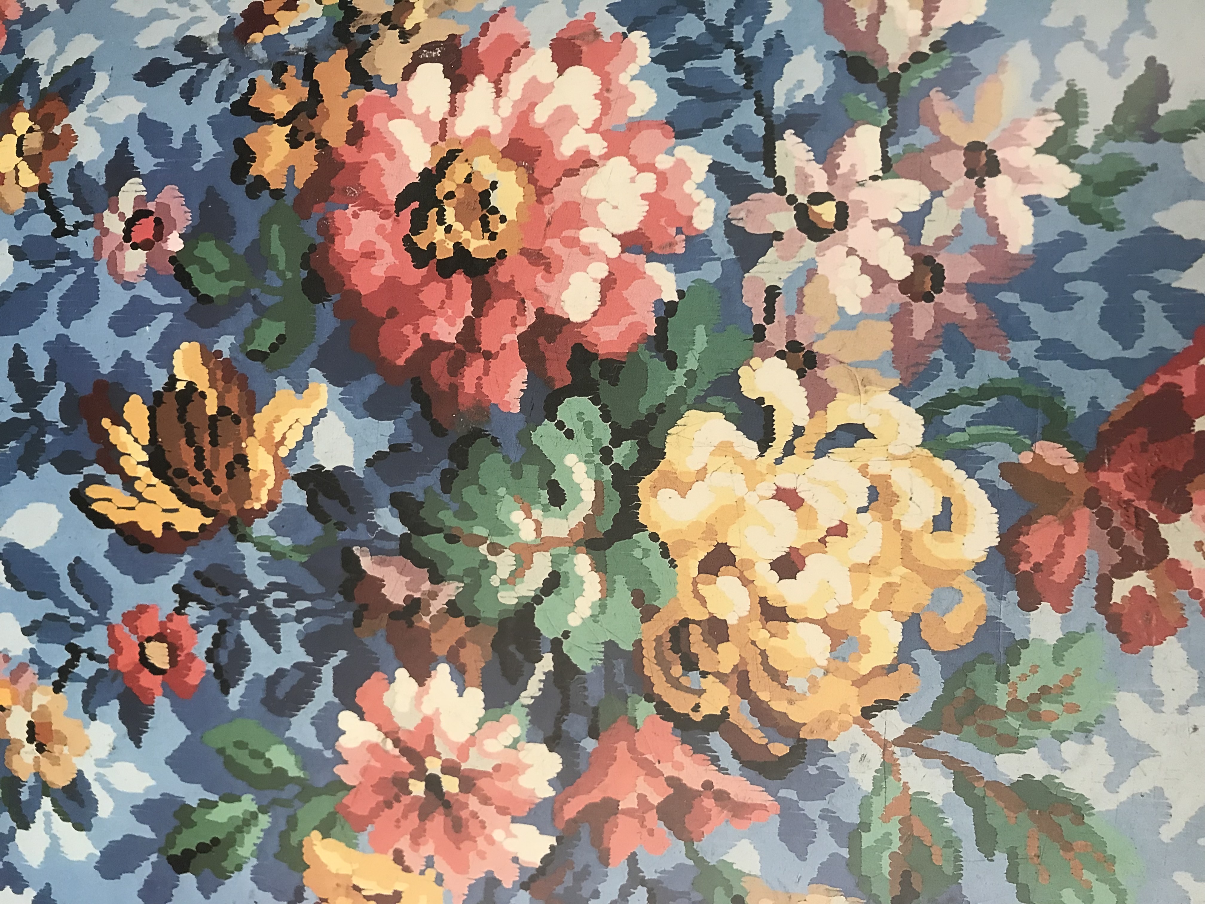 Photo of floral linoleum pattern