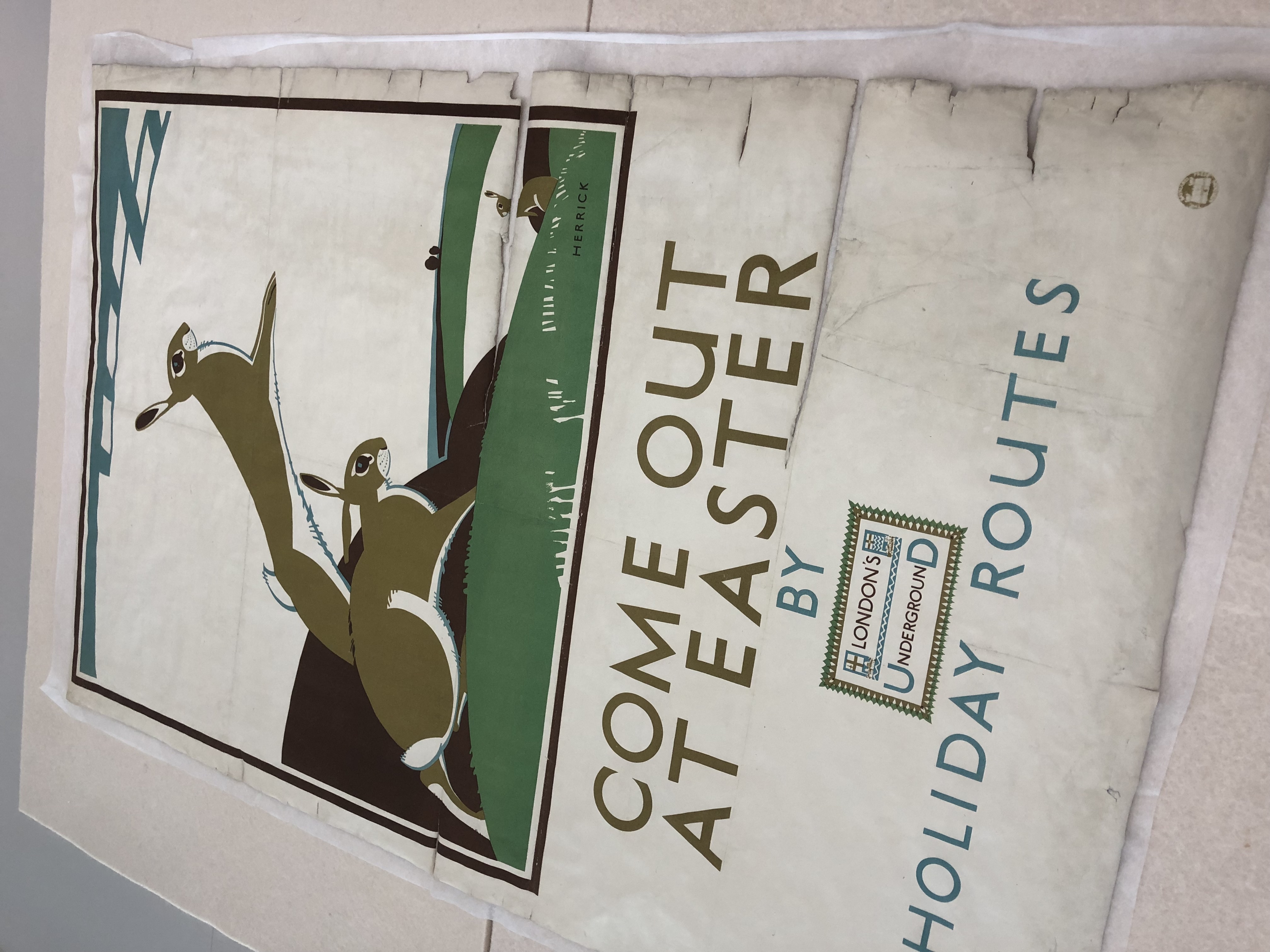 Poster drying out between felt after its first bath