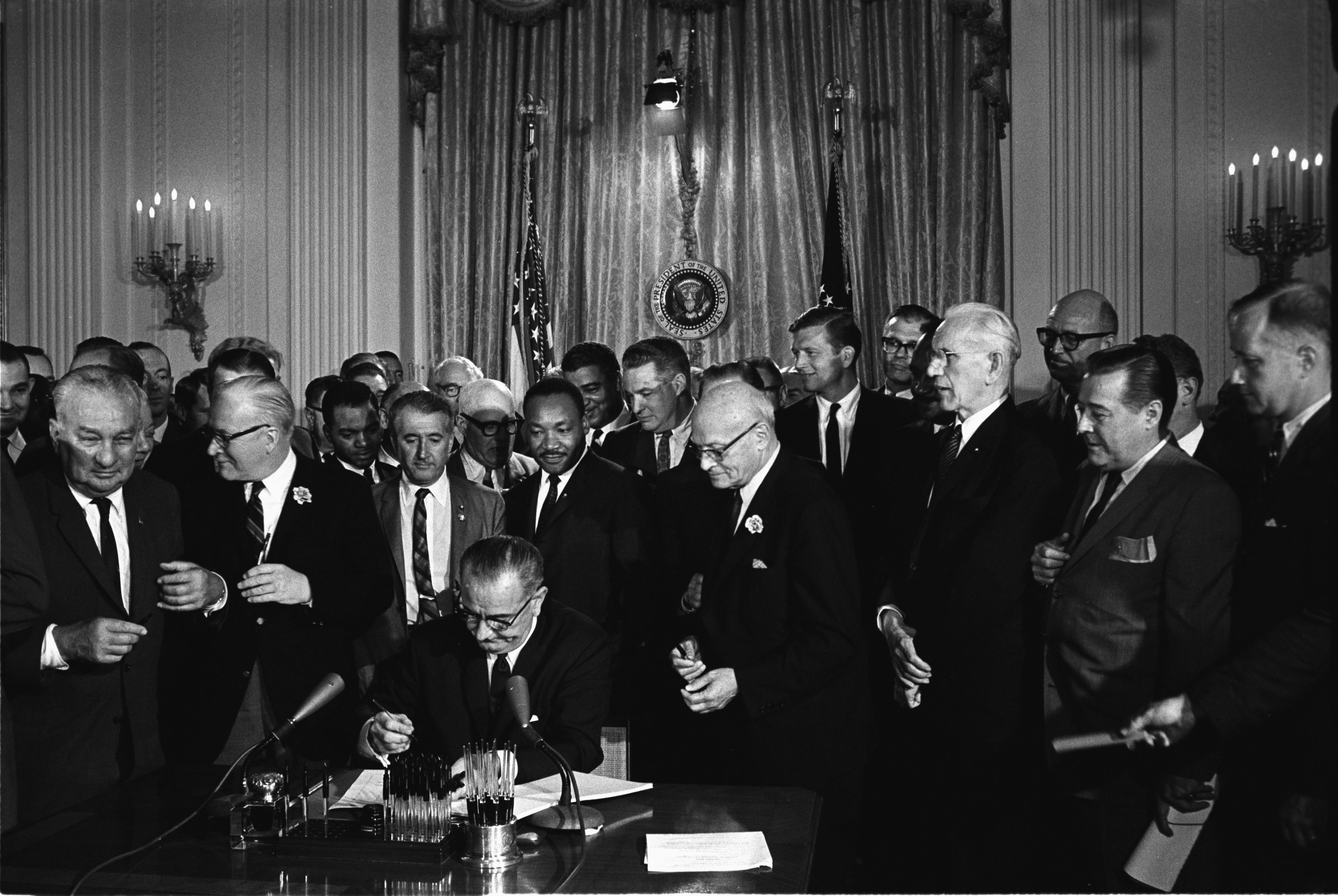 Lyndon Johnson Signing Civil Rights Act July 2 1964