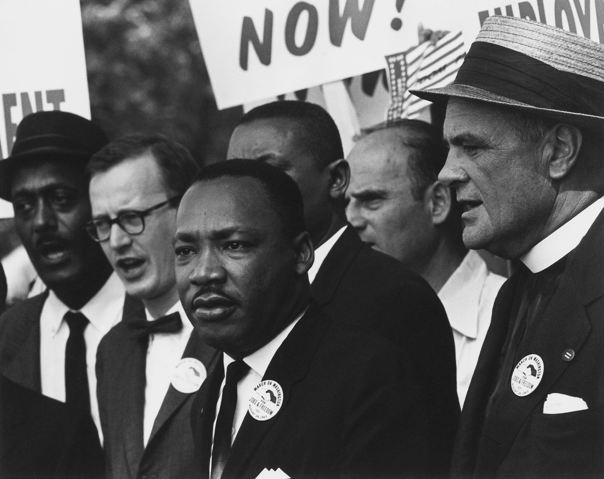 Civil Rights March On Washington Dc Dr Martin Luther King Jr And Mathew Ahmann In A Crowd  Nara 542015 Restoration